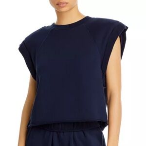 Frame navy cropped tank top